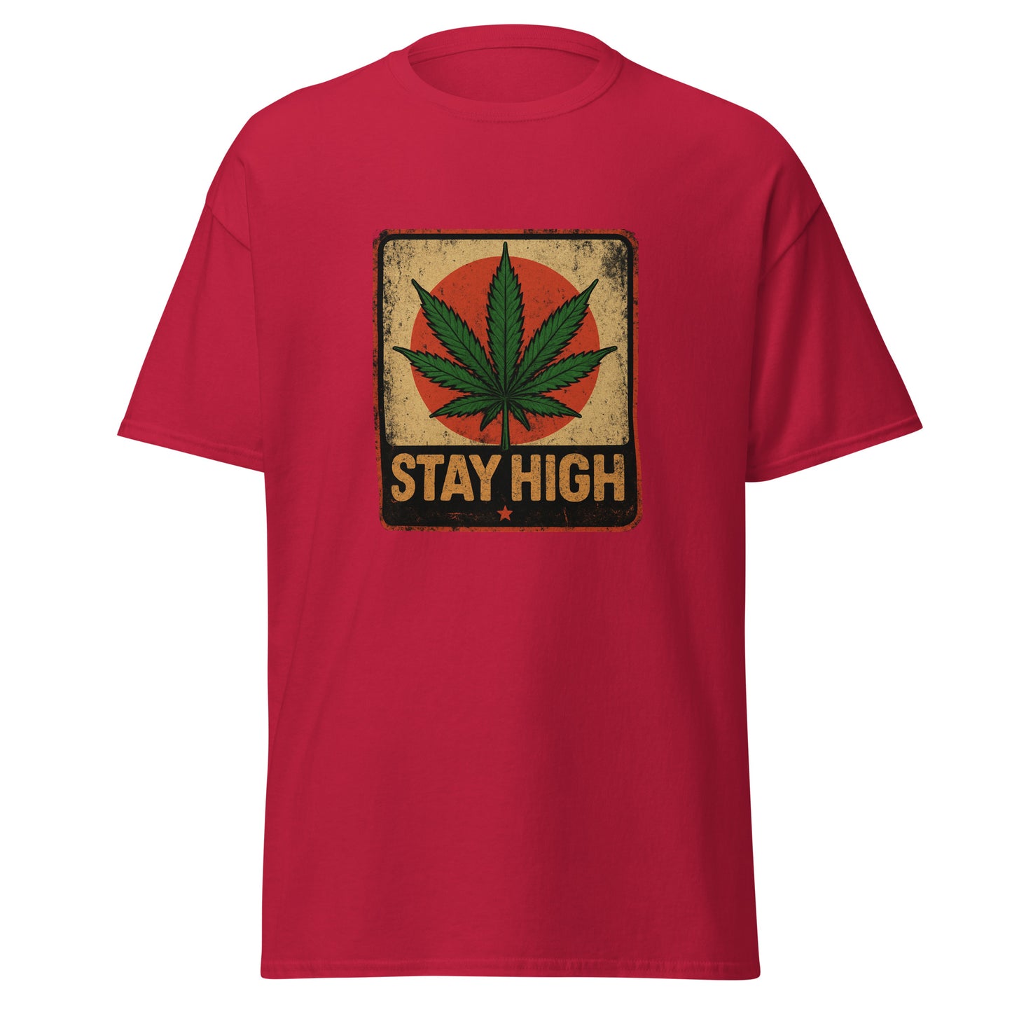 Weed Shirt - Skater Shirt in rot für männer