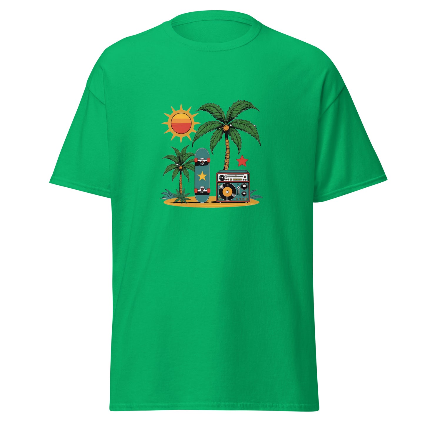 Weed Shirt - Skater Shirt - mit Palme in grün