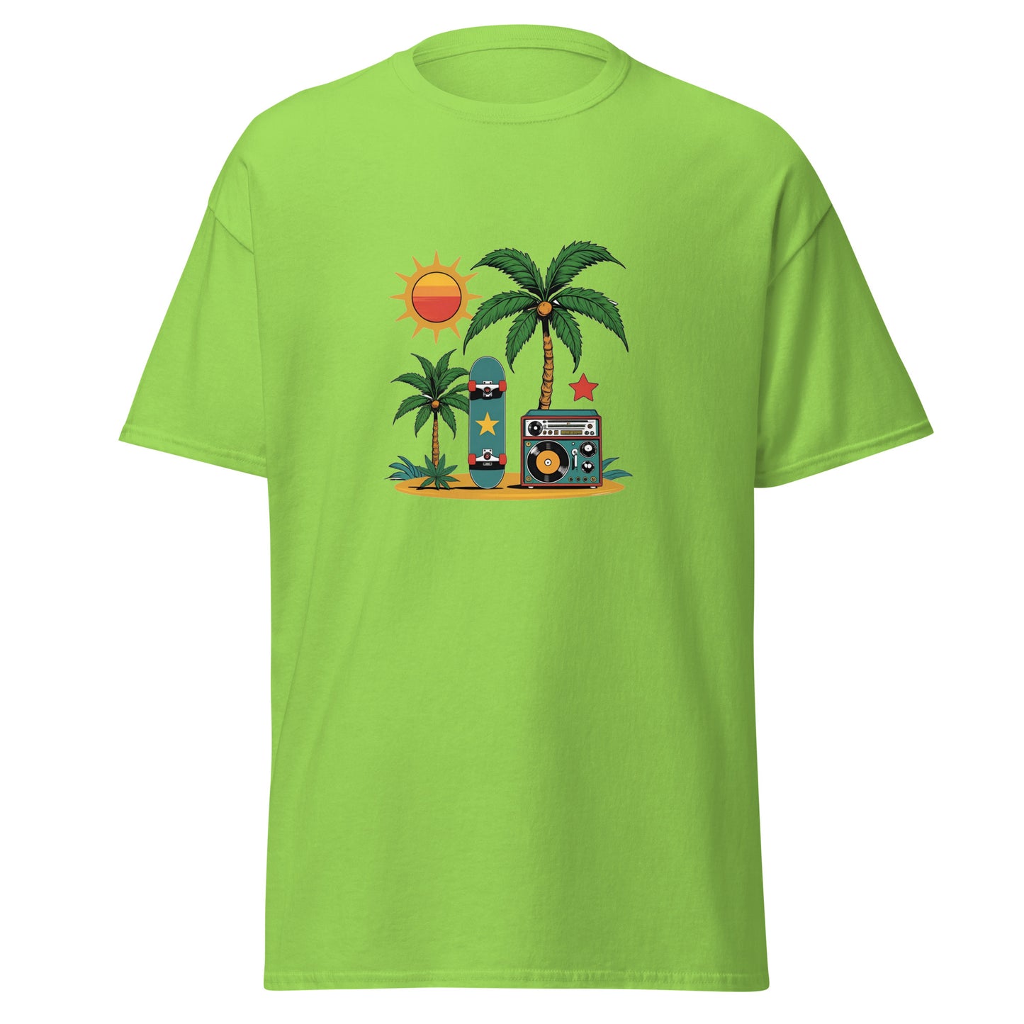 Weed Shirt - Skater Shirt - mit Palme in grün