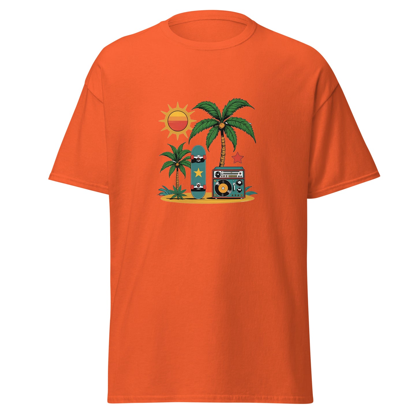 Weed Shirt - Skater Shirt - mit Palme in orange