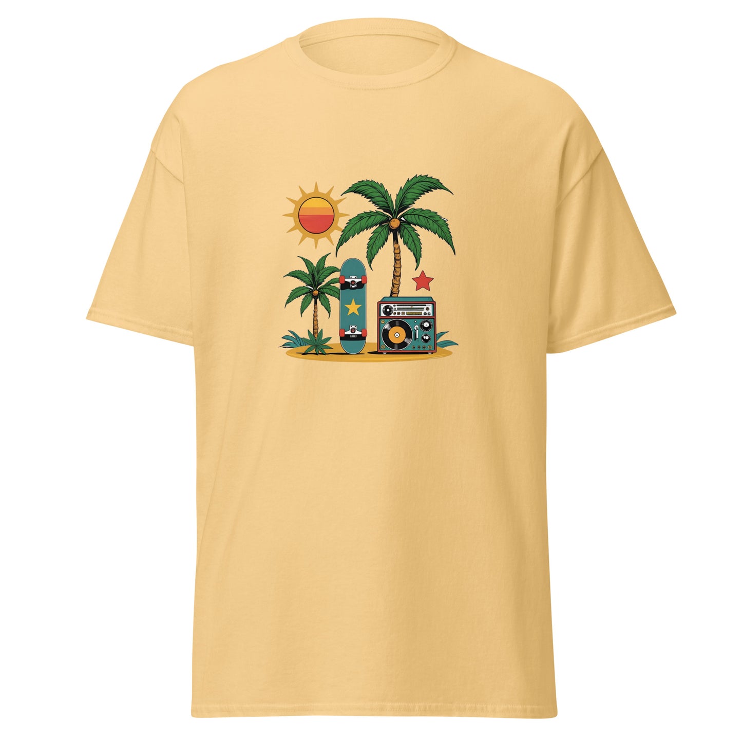 Weed Shirt - Skater Shirt - mit Palme in sand